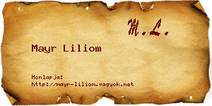 Mayr Liliom névjegykártya